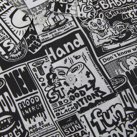 SALE POLAR SKATE CO シャツ 半袖 ポーラー　CLASSIFIEDS SHIRT （BLACK / WHITE）