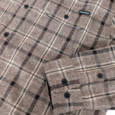 INDEPENDENT SKATEBOARD  シャツ 長袖 インディペンデント Belmont Independent Longsleeve Flannel Shirt （Concrete）