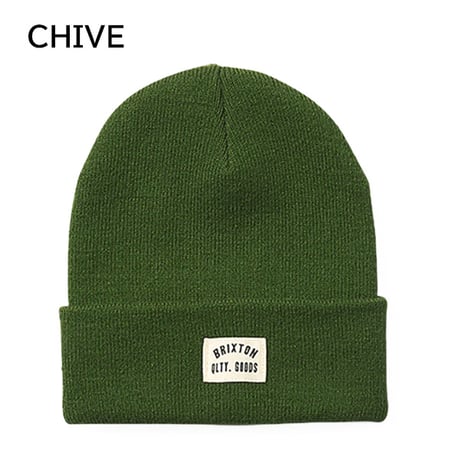 BRIXTON ビーニー ウッドバーン ブリクストン　WOODBURN WATCH CAP BEANIE （CHIVE　BISCOTTI　WASHED BLACK）