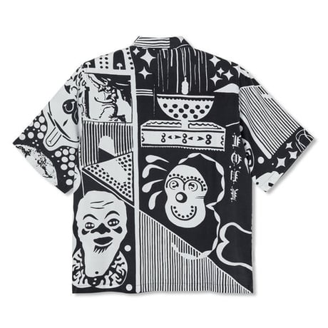 SALE POLAR SKATE CO シャツ 半袖 ポーラー　SPIRAL SHIRT （BLACK / WHITE）
