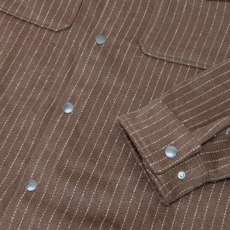 BRIXTON シャツ 長袖 ブリクストン ストライプ　SELDEN SOFT BRUSHED FLANNEL SHIRT （PINECONE BROWN PINESTRIPE）