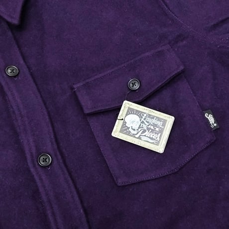 SALE 23-24 フランネルシャツ グリーンクロージング GREEN CLOTHING WOOL FLANNEL SHIRTS  (PURPLE)  WOOL:50%