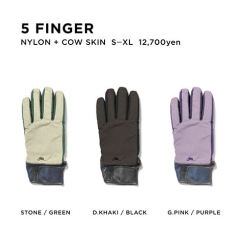 SALE 21-22 GREENCLOTHING  スノー グローブ グリーンクロージング GREEN CLOTHING 5FINGER GLOVE  男性&女性用 （D.KHAKI)