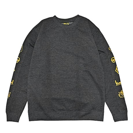 SALE KROOKED スウェット クルキッド　NASKER CREWNECK SWEAT（CHARCOAL HEATHER）