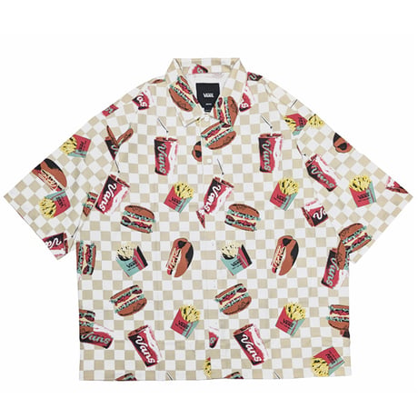 Vans シャツ 半袖 ベージュ系 　POP FAST FOOD SS SHIRT （COLORFUL）