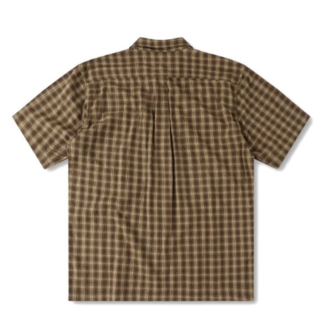 FORMER シャツ 半袖 チェック ブラウン フォーマー　FORMER MANNERS CHECK SS SHIRT （BARK）