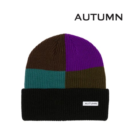 AUTUMN ビーニー 　AUTUMN HEADWEAR PATCHWORK BEANIE （BLACK） オータム スノー スノーボード