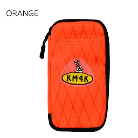 KM4K アクセサリーポーチ　KM4K BODY WALLET （ORANGE　GREEN　BLACK） ウォレット バッグ カモシカ ショルダーベルト付き