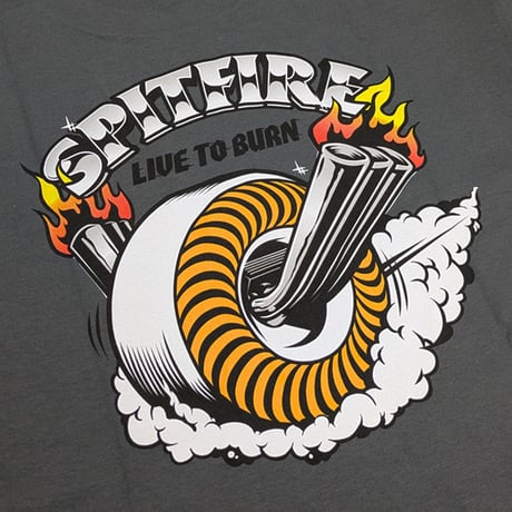 SPITFIRE WHEELS Tシャツ  半袖 グレー スピットファイア　SPIT FIRE BURNOUT S/S TEE (CHARCOAL)