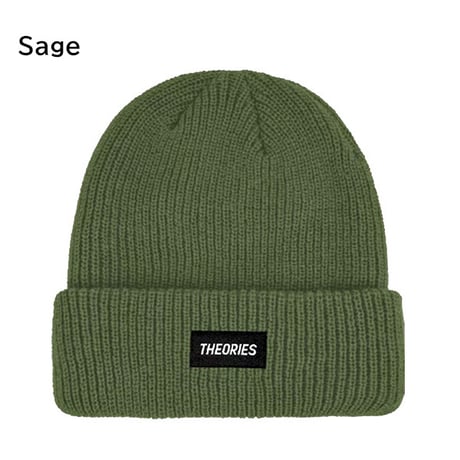 SALE THEORIES ビーニー　 THEORIES  STAMP LABEL Rib Knit （4カラー) セオリーズ  ニット帽