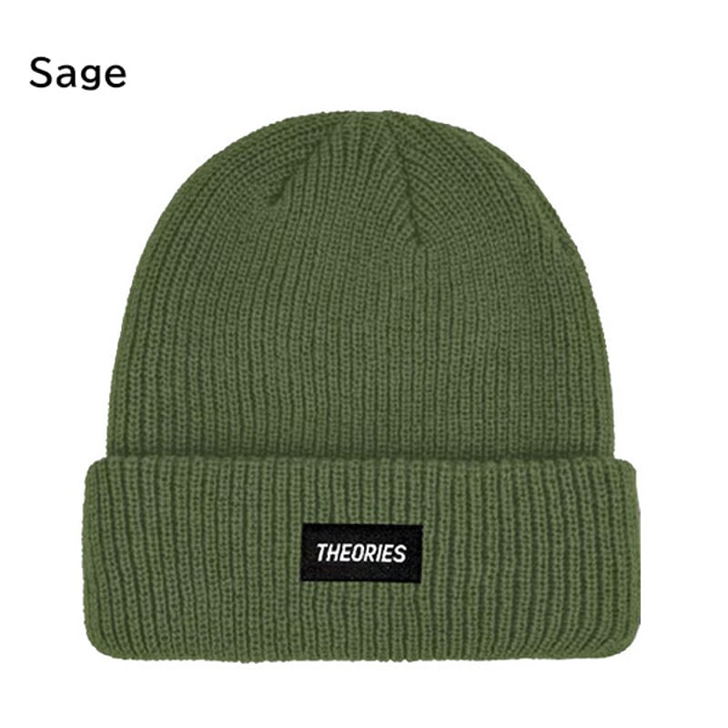 SALE THEORIES ビーニー THEORIES STAMP LABEL Rib K