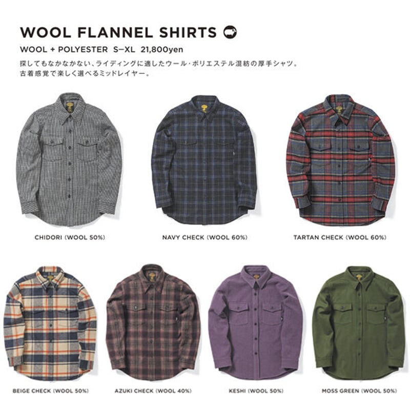 22-23 フランネルシャツ グリーンクロージング GREEN CLOTHING WOOL F... greenclothing WOOL FLANNEL SHIRTS