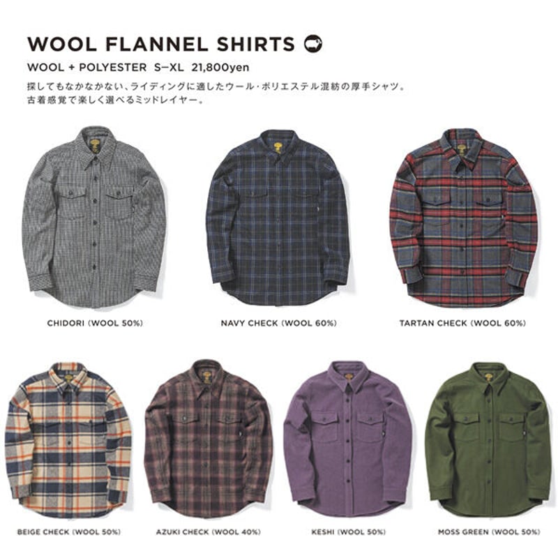 22-23 フランネルシャツ グリーンクロージング GREEN CLOTHING WOOL F...