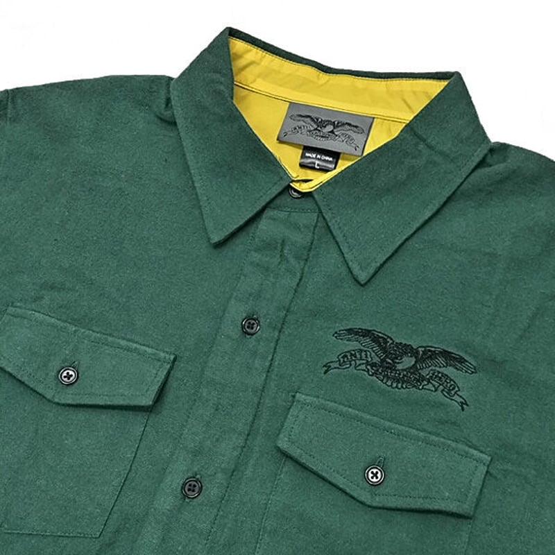 ANTI HERO アンタイヒーロー フランネル ジャケット　GREEN 希少 ANTIHERO SKATEBOARDS ジャケット 長袖 緑 アンタイヒーロー