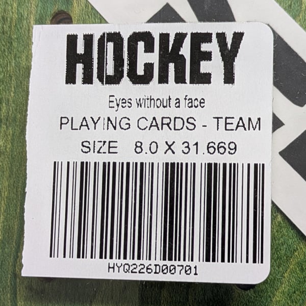 HOCKEY SKATEBOARDS DECK ホッケー デッキ 8.0インチ Playing