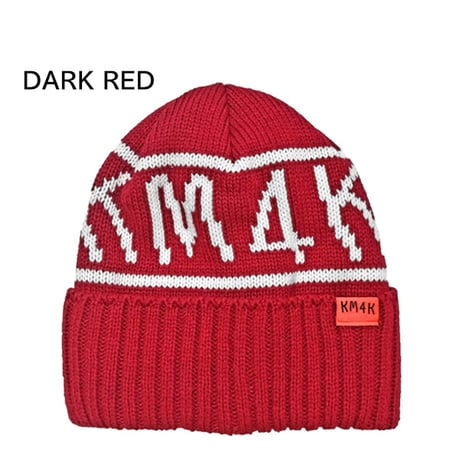 KM4K ビーニー　KM4K TEAM MANAGER BEANIE 10 （DARK RED　BLACK） 24-25 メンズ レディース カモシカ