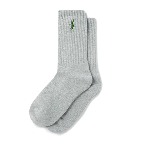 POLAR SKATE CO ソックス ポーラー メンズ　NO COMPLY RIB SOCKS  （HEATHER GREY / GREEN）