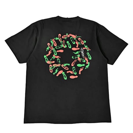 STRUSH WHEELS Tシャツ 半袖 ストラッシュ　Footprints S/S Tee Shirts  Art by NOVOL (Black)