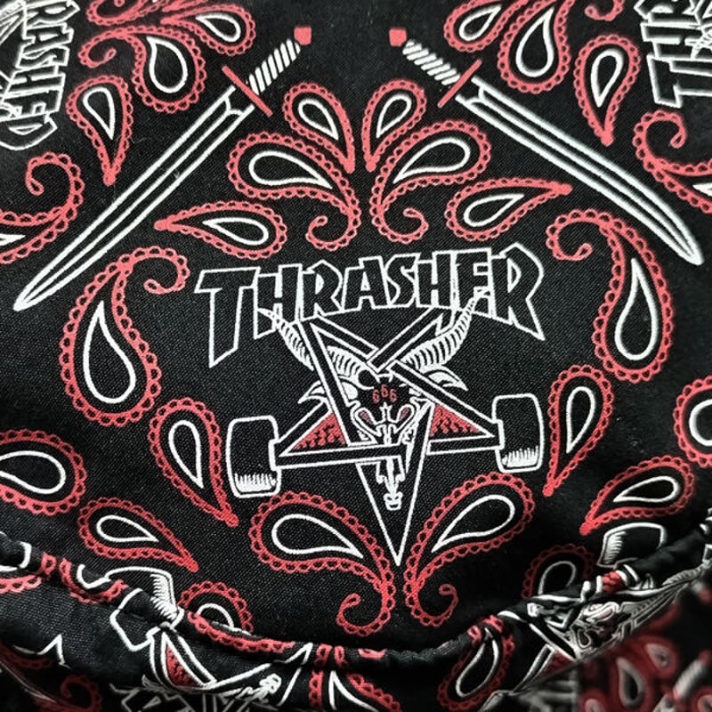 THRASHER ハット THRASHER BANDANA BUCKET HAT （BLACK...