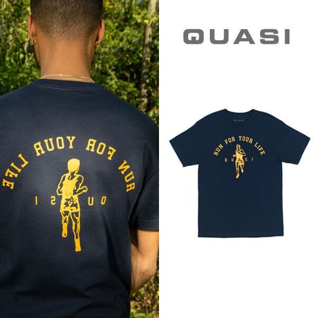 SALE QUASI Tシャツ 半袖 ネイビー クワジ クワージー クアジ　QUASI SKATEBOARDS Run Tee （Navy）