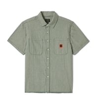 BRIXTON シャツ 半袖 ブリクストン メンズ グリーン　ASSEMBLY S/S WOVEN SHIRT （PINE NEEDLE/WHITE CAP）