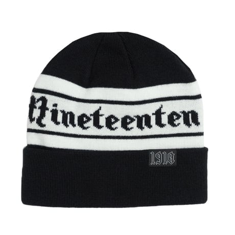 1910 9teenten ビーニー　1910 Ironhorse Beanie （Black/White） MS225242 ブラック ニット帽 ナインティーン テン