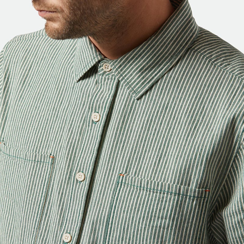 BRIXTON シャツ 半袖 ブリクストン メンズ グリーン ASSEMBLY S/S WOV
