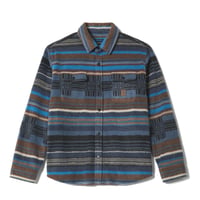 BRIXTON BOWERY シャツ 長袖 ブリクストン ボーダー　BOWERY L/S ARCTIC STRETCH FLEECE （MOOD INDIGO BLANKET STRIPE）