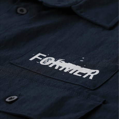 FORMER ワーク シャツ 半袖 フォーマー　FORMER SCRATCHED SS WORK SHIRT (CADET）