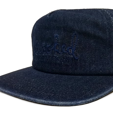 SALE KROOKED キャップ クルキッド  ネイビー デニム　KROOKED SKATEBOARDS SKRIPT SNAPBACK CAP （DENIM/NAVY）