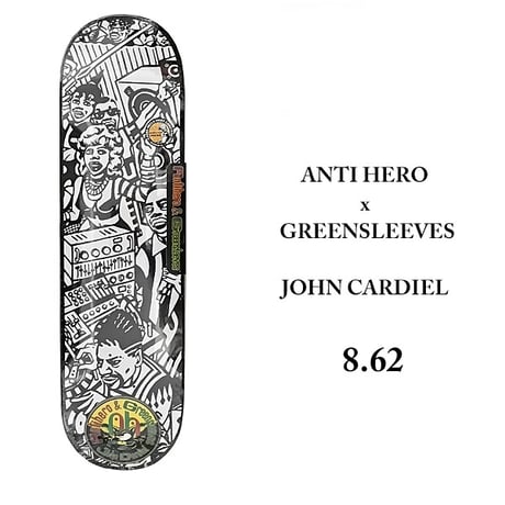 ANTIHERO SKATEBOARDS デッキ アンタイヒーロー DECK  8.62インチ　ANTI HERO x GREENSLEEVES JOHN CARDIEL