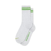 POLAR SKATE CO ソックス ポーラー メンズ グレー　Rib Socks 2 Stripes （Heather Grey / Green）