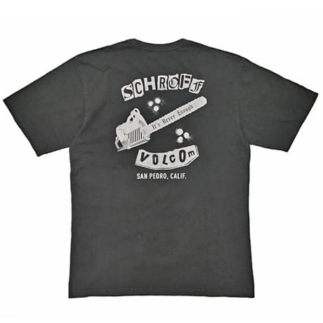 VOLCOM ボルコム Tシャツ 半袖 チャコールグレー メンズ　SCHROFF X VOLCOM CHAINSHAW SHORT SLEEVE TEE (STEALTH)