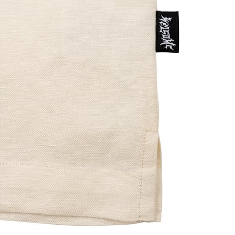 WELCOME SKATEBOARDS シャツ ウェルカム 半袖　HELLION EMBROIDERED LINEN SHIRT (BONE） 半袖 ウェルカム