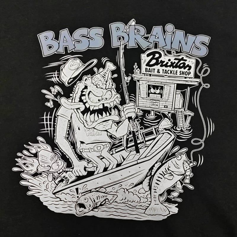 BRIXTON パーカー ブリクストン メンズ 黒 BASS BRAINS MONSTER H