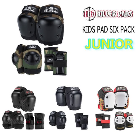 “再入荷” ワンエイトセブン キラーパッド スケートボード プロテクター 子供用 187 KILLER PADS KIDS PAD SIX PACK “KNEE・ELBOW・WRIST”