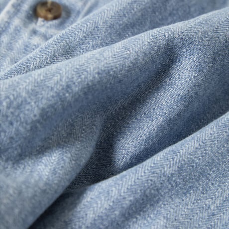 BRIXTON シャツ 長袖 ブリクストン メンズ　HERRINGBONE LW RELAXED OVERSHIRT (LIGHT WASH DENIM HERRINGBONE)