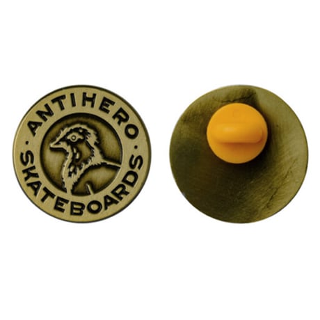 ANTIHERO SKATEBOARDS アンタイヒーロー ANTI HERO BASIC PIGEON ROUND LAPEL PIN （ANTIQUE BRONZE）
