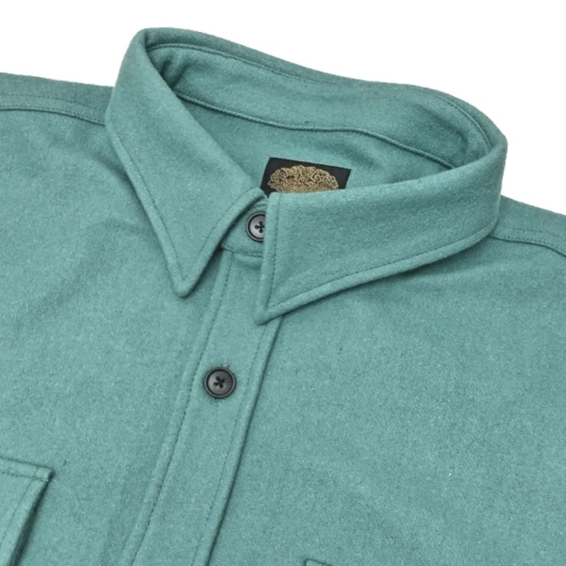 Green Clothing ウール混紡シャツ L GREEN CLOTHING グリーン