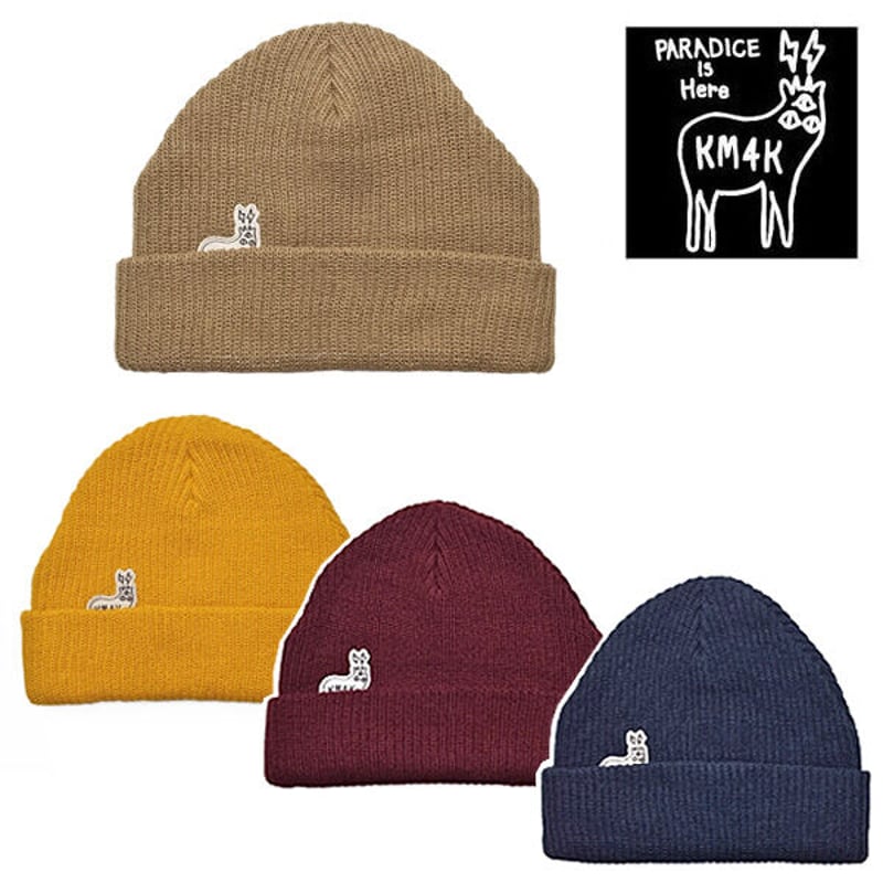 ニット帽 カモシカ KM4K BEANIE （MOCHA MUSTARD BURGUNDY I