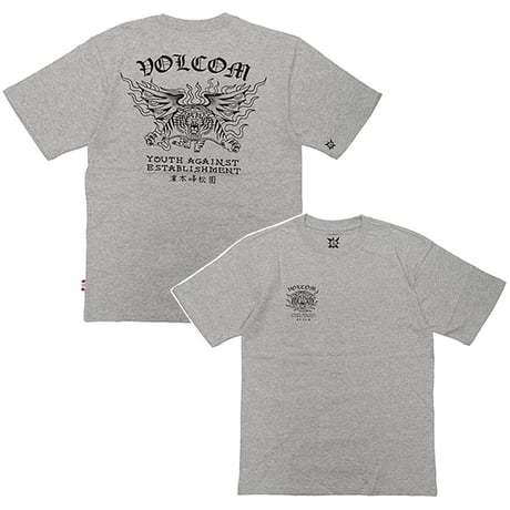 SALE VOLCOM ボルコム Tシャツ 半袖 グレー メンズ　TOKYO TRUE FEATURED ARTIST YUSUKE TIGER SHORT SLEEVE T-SHIRT