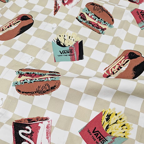 Vans シャツ 半袖 ベージュ系 　POP FAST FOOD SS SHIRT （COLORFUL）