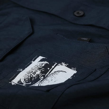 FORMER ワーク シャツ 半袖 フォーマー　FORMER SCRATCHED SS WORK SHIRT (CADET）