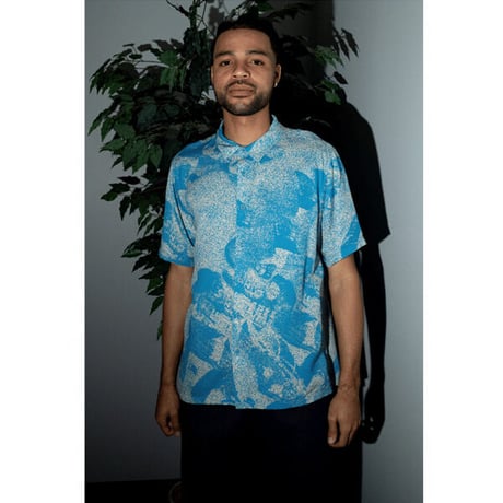 SALE QUASI シャツ 半袖 クワジ　Jeremy Short Sleeve Shirt （Blue）