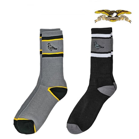 ANTIHERO SKATEBOARDS ソックス アンタイヒーロー グレー 黒 メンズ　ANTI HERO BASIC PIGEON EMB SOCKS （2カラー)