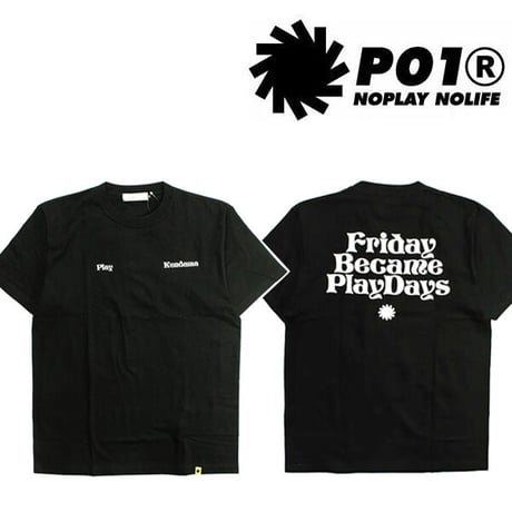 SALE PLAYDESIGN Tシャツ　PO1 FRIDAY BECAME PLAYDAYS TEE （BLACK） 半袖 メンズ コラボ プレイ プレイデザイン