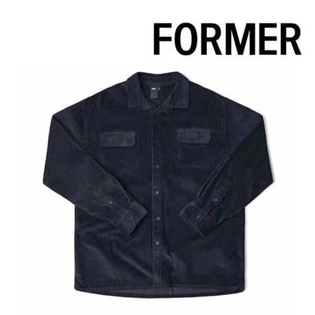 SALE　FORMER シャツ 長袖 フォーマー メンズ　FORMER VIVIAN CORD LS SHIRT (NAVY）