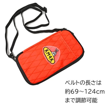 KM4K アクセサリーポーチ　KM4K BODY WALLET （ORANGE　GREEN　BLACK） ウォレット バッグ カモシカ ショルダーベルト付き