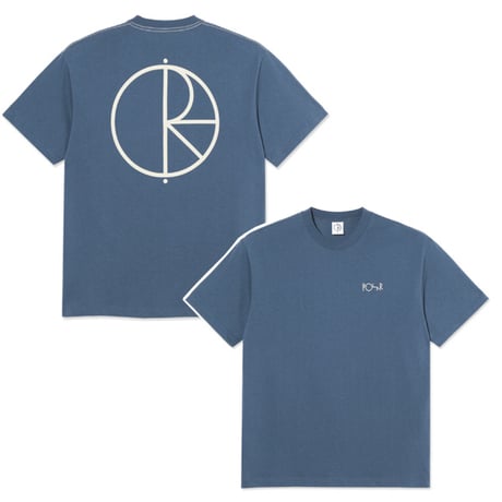 POLAR SKATE CO Tシャツ 半袖  ブルー ポーラー メンズ　Contrast Tee  Stroke Logo （Grey Blue）