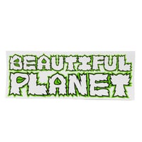 BEAUTIFUL PLANET ステッカー ビューティフルプラネット FONT STICKER （GREENｘBLACK）